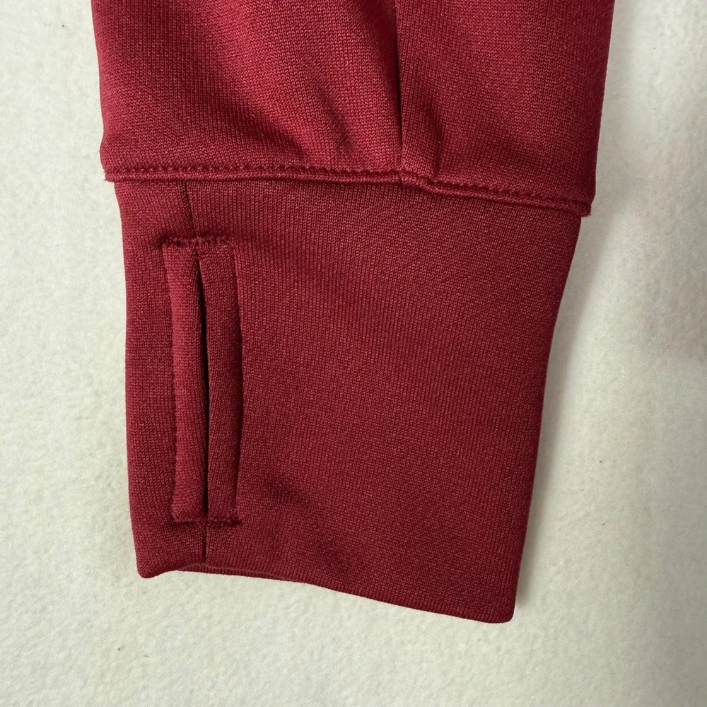 Nike Dri-FIT Track Jacket Medium Maroon White Sporty Athleisure Zip Up